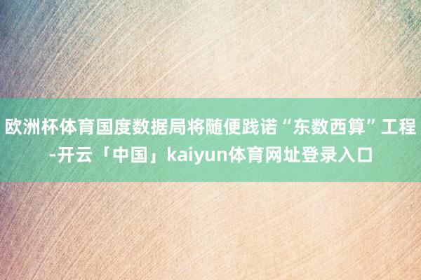 欧洲杯体育国度数据局将随便践诺“东数西算”工程-开云「中国」kaiyun体育网址登录入口