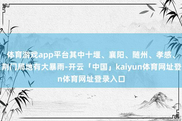 体育游戏app平台其中十堰、襄阳、随州、孝感、宜昌、荆门局地有大暴雨-开云「中国」kaiyun体育网址登录入口