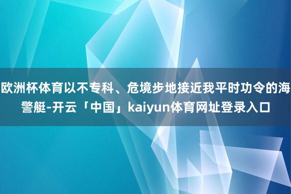 欧洲杯体育以不专科、危境步地接近我平时功令的海警艇-开云「中国」kaiyun体育网址登录入口