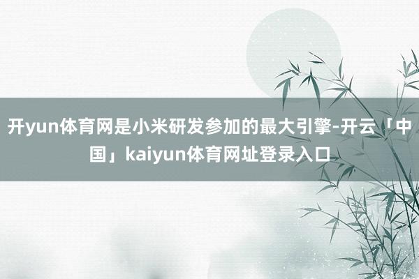 开yun体育网是小米研发参加的最大引擎-开云「中国」kaiyun体育网址登录入口