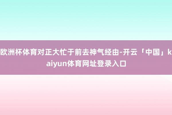 欧洲杯体育对正大忙于前去神气经由-开云「中国」kaiyun体育网址登录入口