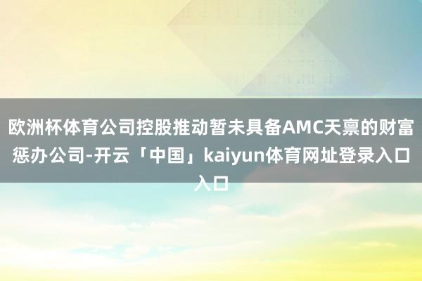欧洲杯体育公司控股推动暂未具备AMC天禀的财富惩办公司-开云「中国」kaiyun体育网址登录入口